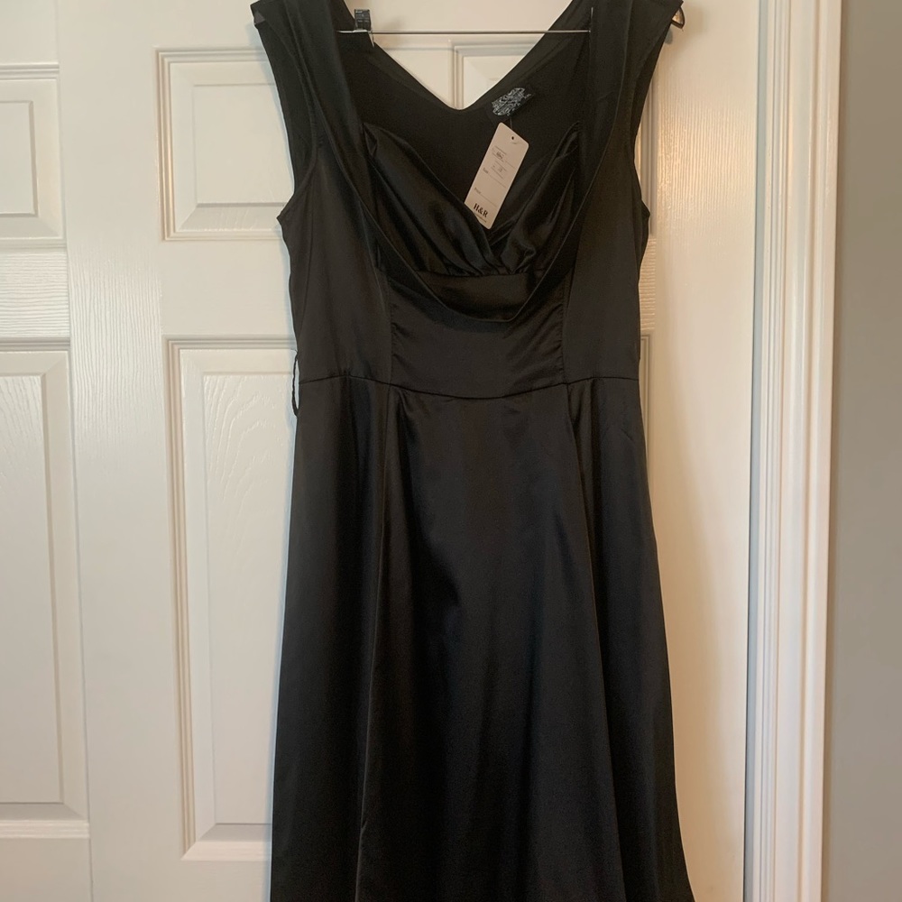 H & R London Satin 1950's Retro Cocktail Dress - Picture 3 of 4